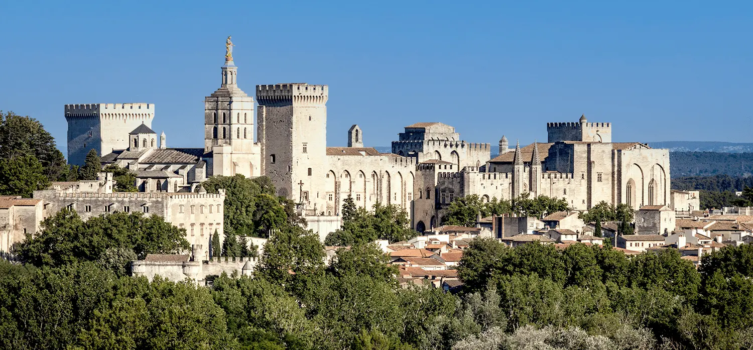 Vue aérienne du Palais des Papes d'Avignon